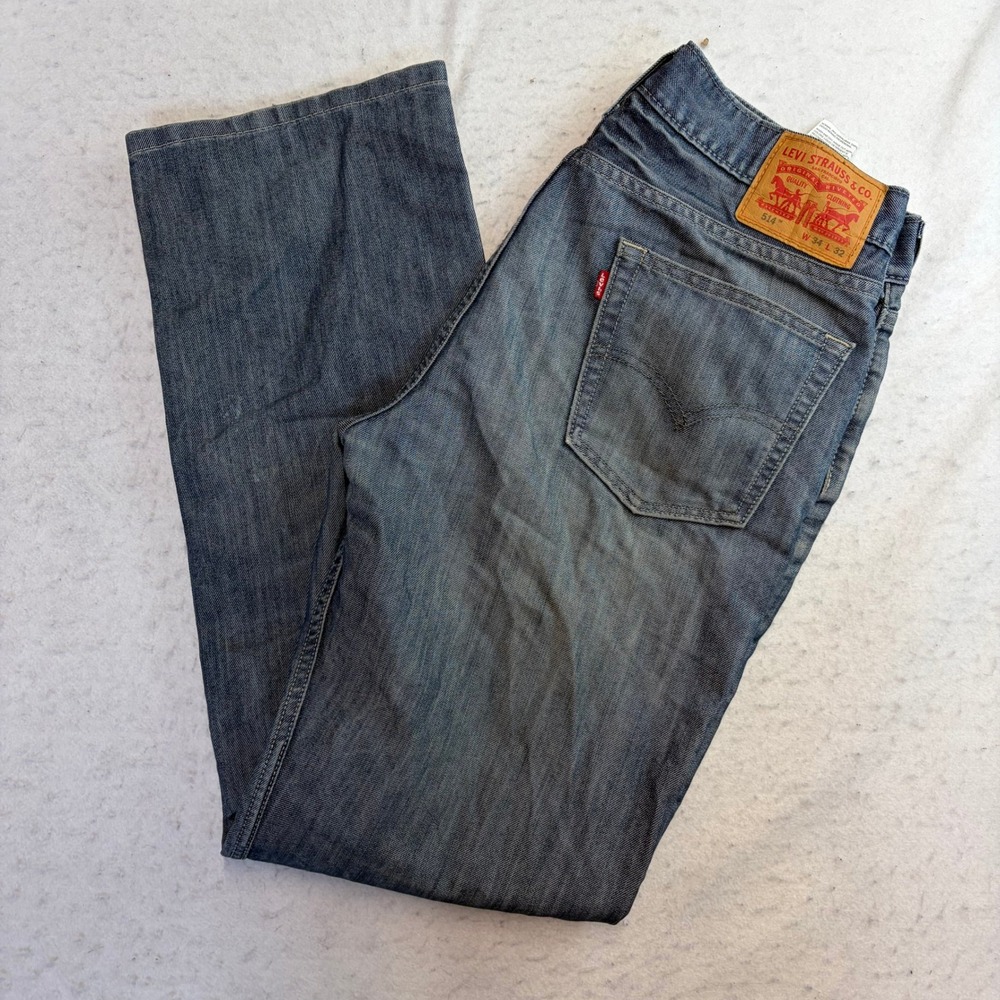 Levi's 514 Straight Fit Jeans Mens 34x32 Blue Denim Casual